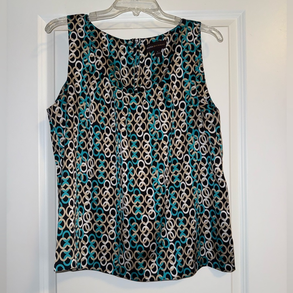 Dana Buchman Sleeveless Geometric Blouse - Size L